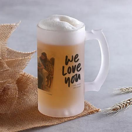Best Dad Ever Modern Photo Father's Day Customized Photo Printed Beer Mug