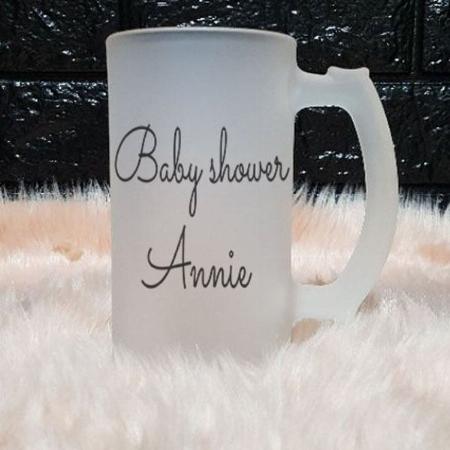 Baby Shower with Name Customized Photo Printed Beer Mug