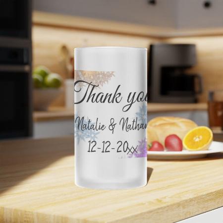 Simple Minimal Thank You Text Customized Photo Printed Beer Mug