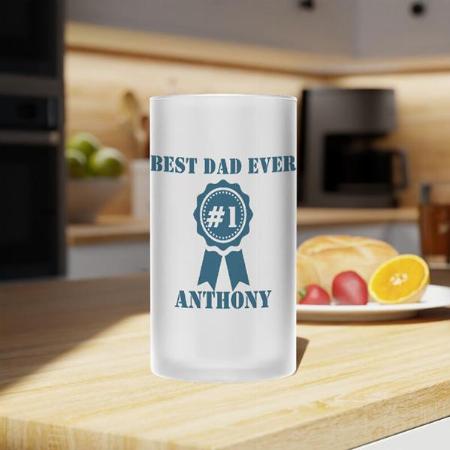 Classic Best Dad Ever Medal Navy Blue Customized Photo Printed Beer Mug
