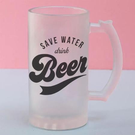Save Water Drink Beer Father's Day Customized Photo Printed Beer Mug
