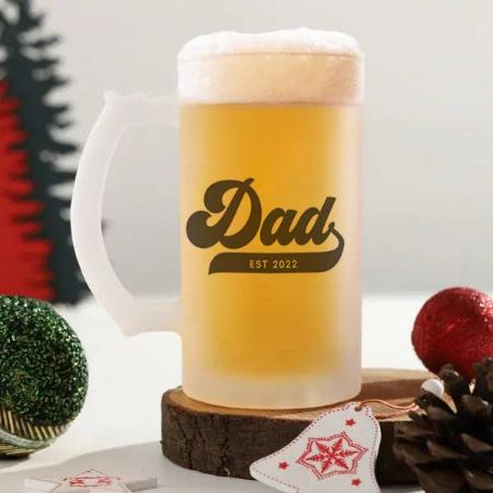 Dad Typography Retro Style Father's Day Customized Photo Printed Beer Mug