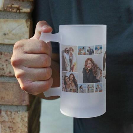 Modern 11 Photo Collage Customized Photo Printed Beer Mug