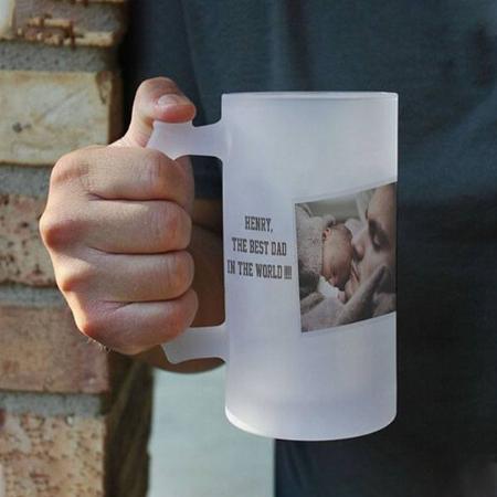 The Best Dad Design Customized Photo Printed Beer Mug