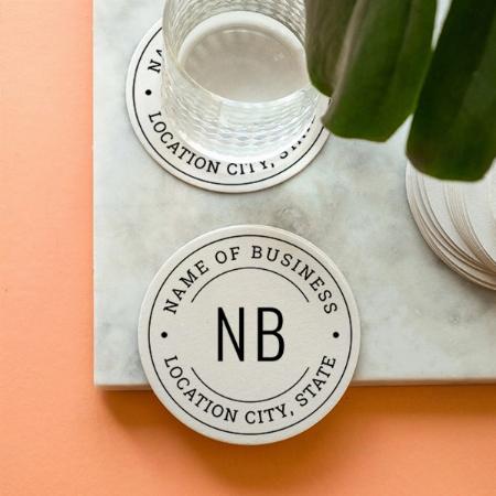 Modern Business Company Name Customized Photo Printed Circle Tea & Coffee Coasters