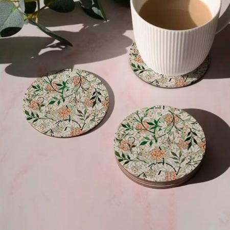 Floral Design Customized Photo Printed Circle Tea & Coffee Coasters
