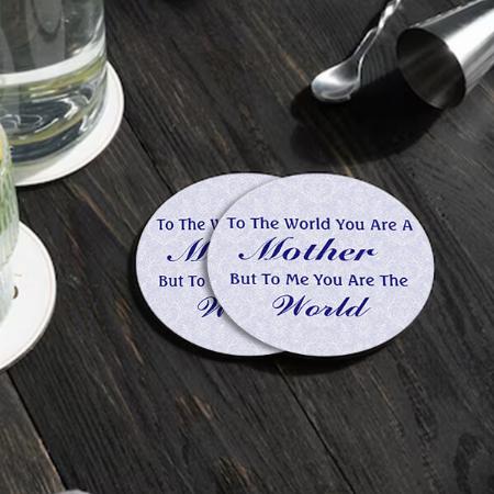 Happy Mothers Day Customized Photo Printed Circle Tea & Coffee Coasters