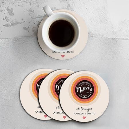 Happy mother's day Customized Photo Printed Circle Tea & Coffee Coasters