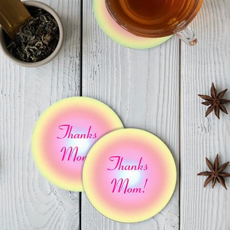 Happy Mother's Day Rainbow Circle Customized Photo Printed Circle Tea & Coffee Coasters
