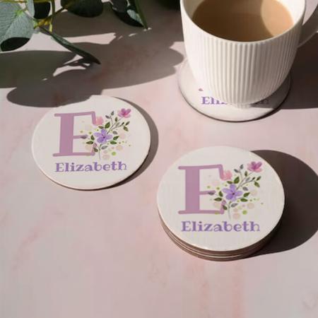 Flower Design Customized Photo Printed Circle Tea & Coffee Coasters