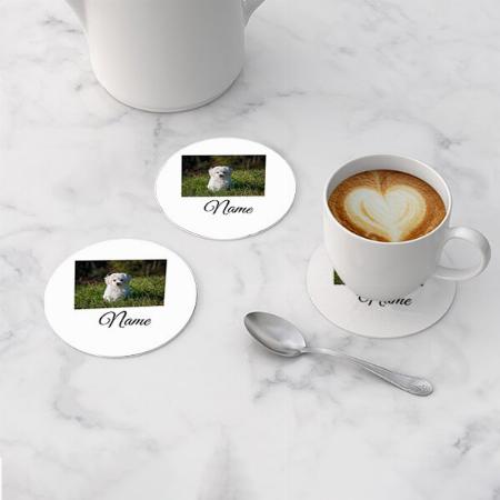 Simple Colorful Animal Photo Customized Photo Printed Circle Tea & Coffee Coasters