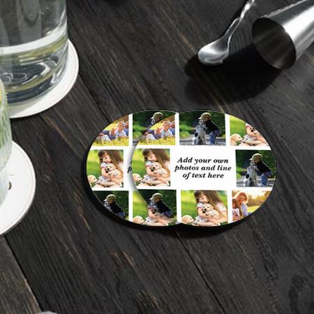 Photo Collage Customized Photo Printed Circle Tea & Coffee Coasters