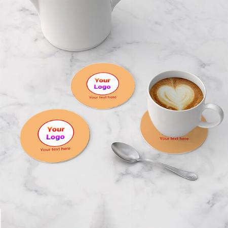 Simple Company Logo Customized Photo Printed Circle Tea & Coffee Coasters