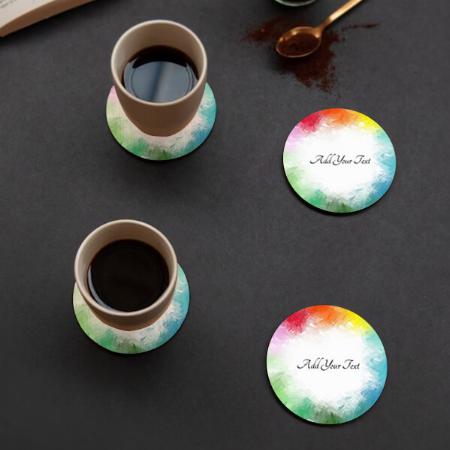 Modern  Pastel Colorful Design Customized Photo Printed Circle Tea & Coffee Coasters