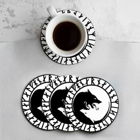 Wolf Design Customized Photo Printed Circle Tea & Coffee Coasters