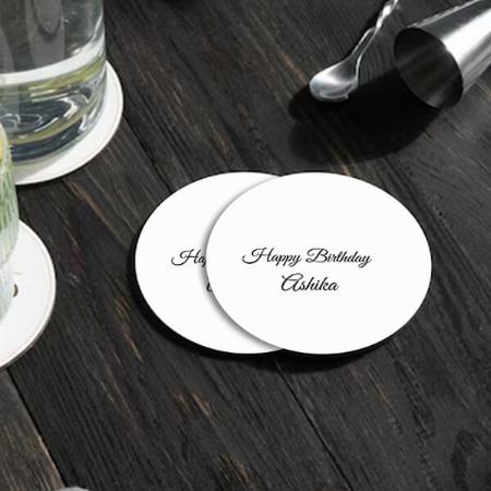 Happy Birthday Design Customized Photo Printed Circle Tea & Coffee Coasters