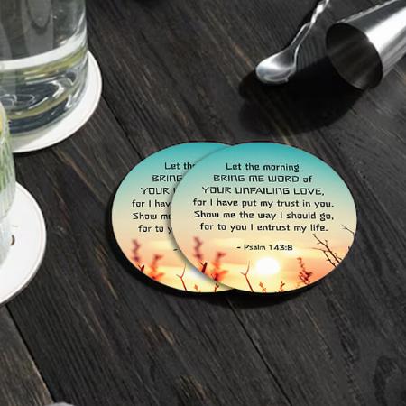 Unfailing Love Sunrise Customized Photo Printed Circle Tea & Coffee Coasters
