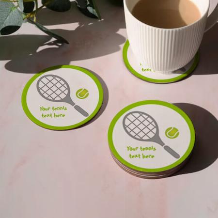 Photo With Green Circle Frame Design Customized Photo Printed Circle Tea & Coffee Coasters