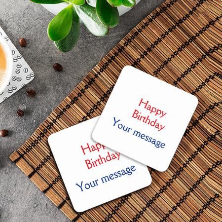 Happy Birthday Design Customized Photo Printed Tea & Coffee Coasters