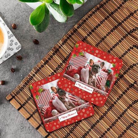 Christmas Holidays Photo Customized Photo Printed Tea & Coffee Coasters