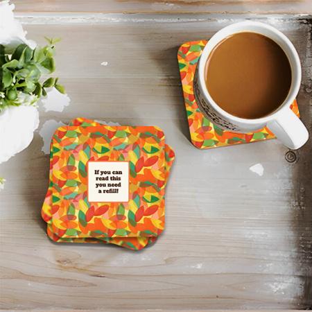 Abstract Fall Leaves Customized Photo Printed Tea & Coffee Coasters