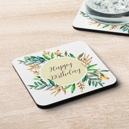 Leaves Frame Customized Photo Printed Tea & Coffee Coasters