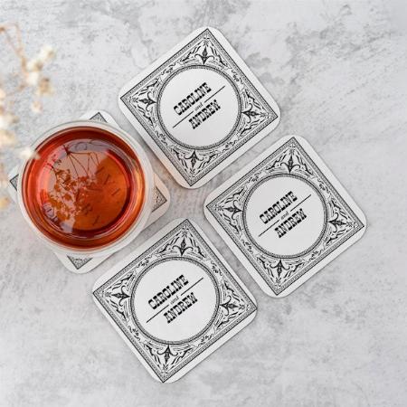 Frame Pattern Design Customized Photo Printed Tea & Coffee Coasters