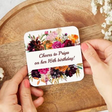 Color Florals Design Customized Photo Printed Tea & Coffee Coasters