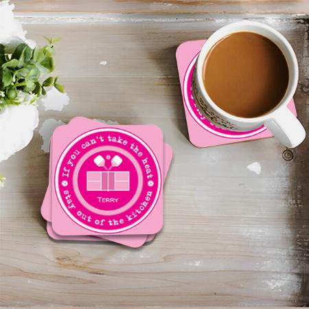 Pickleball Design Customized Photo Printed Tea & Coffee Coasters