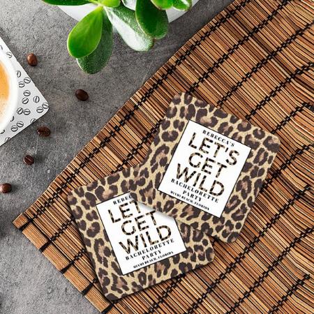 Let's Get Wild Design Customized Photo Printed Tea & Coffee Coasters