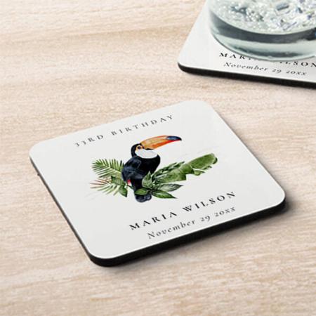 Tropical Rainforest Toucan Customized Photo Printed Tea & Coffee Coasters