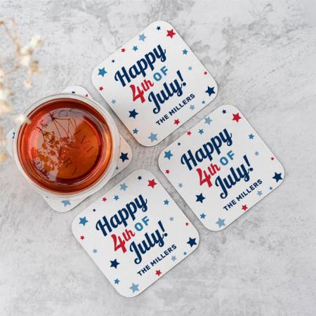 Red White and Blue Star Customized Photo Printed Tea & Coffee Coasters