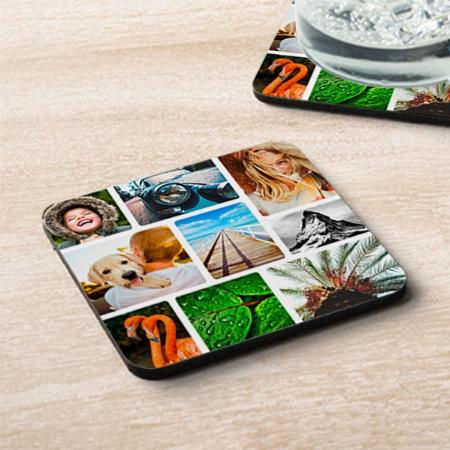 9 Photo Collage Customized Photo Printed Tea & Coffee Coasters