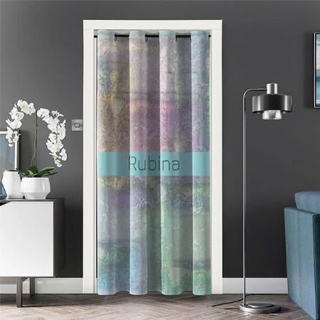 Abstract Green Blue Pink Textured Pattern Design Customized Photo Printed Curtain