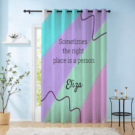 Abstract Watercolor Stripes Design Customized Photo Printed Curtain
