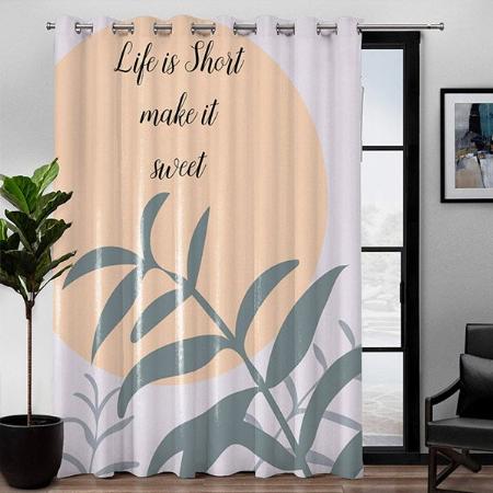 Sunset with Leaves Design Customized Photo Printed Curtain