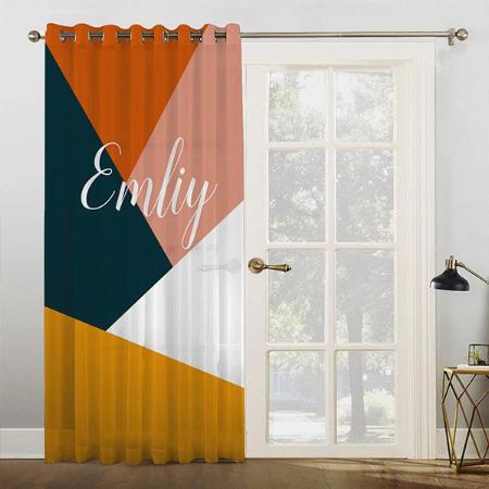 Modern Abstract Geometric Color Block Pattern Customized Photo Printed Curtain