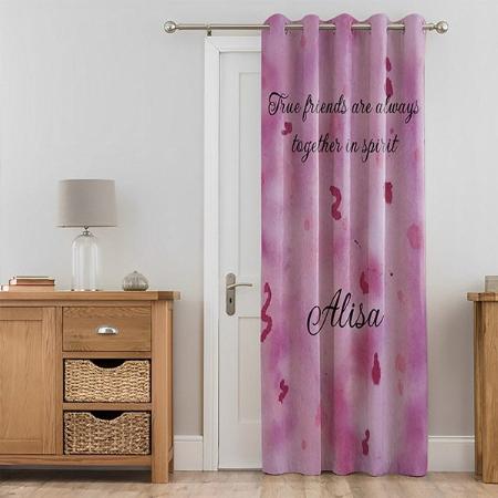 Pink Watercolor Hand Painted Design Customized Photo Printed Curtain