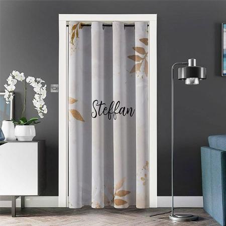 Golden Leaves Design Customized Photo Printed Curtain