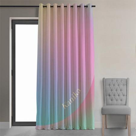Soft Pastel Rainbow Gradient Shape Customized Photo Printed Curtain