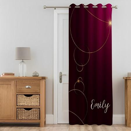 Purple Golden Circle Design Customized Photo Printed Curtain