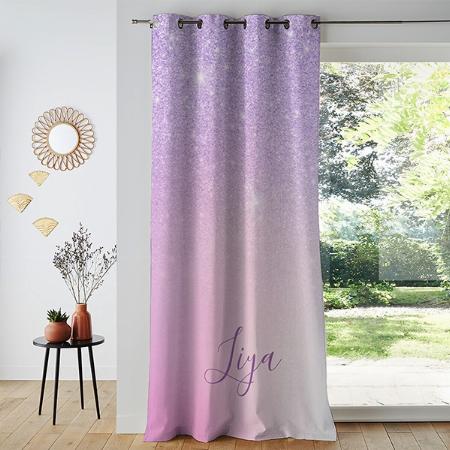 Elegant Modern Stylish Girly Ombre Purple Glitter Customized Photo Printed Curtain
