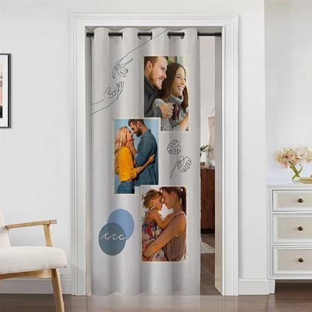 Three Photo Collage Customized Photo Printed Curtain