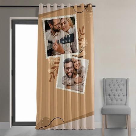 Couple Photo Collage Customized Photo Printed Curtain