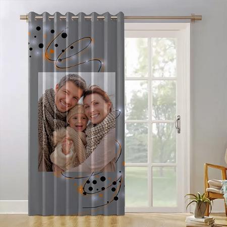 Grey Modern Photo Customized Photo Printed Curtain