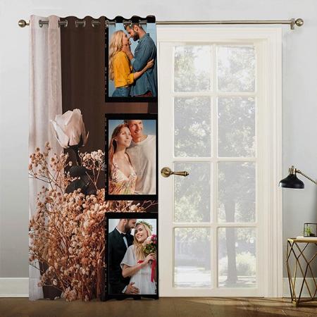 Floral Design Photo Collage Customized Photo Printed Curtain