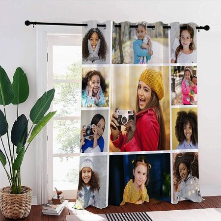 Multiple Photo Collage Customized Photo Printed Curtain