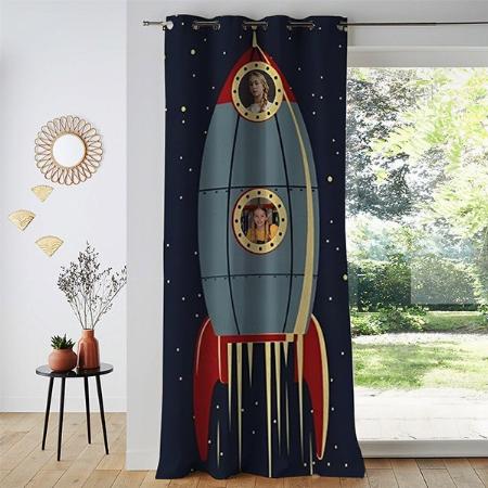 Rocket Design Photo Customized Photo Printed Curtain
