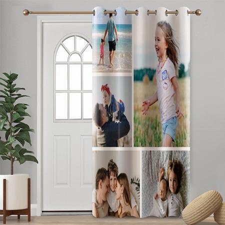 Five Photo Collage Customized Photo Printed Curtain