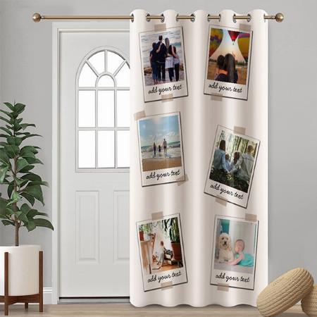Modern Family 6 Photo Collage Customized Photo Printed Curtain